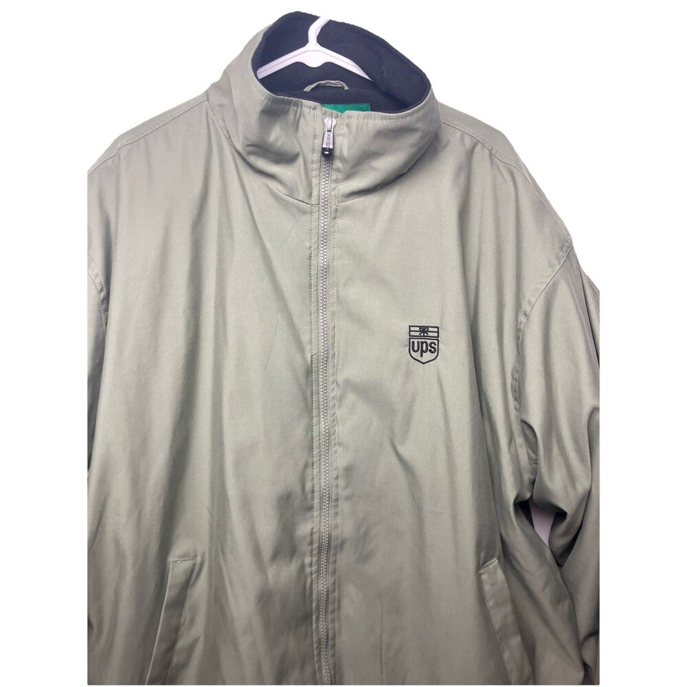 UPS Employee Bomber Jacket Lightweight Size M Green Full Zip Logo Employee XL - Picture 2 of 7